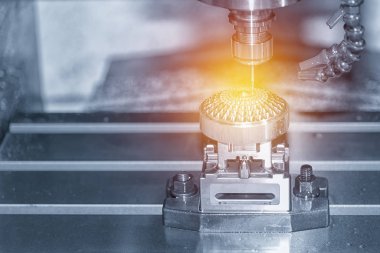 Cnc freze tezgahı soyut sahne 