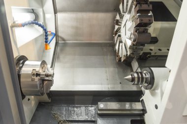 Cnc Torna tezgahı (dönüm makine soyut sahne)