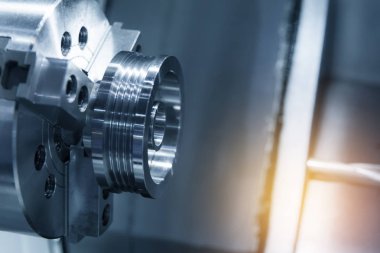 Cnc Tiriz ve makine (dönüm makine soyut sahne) 