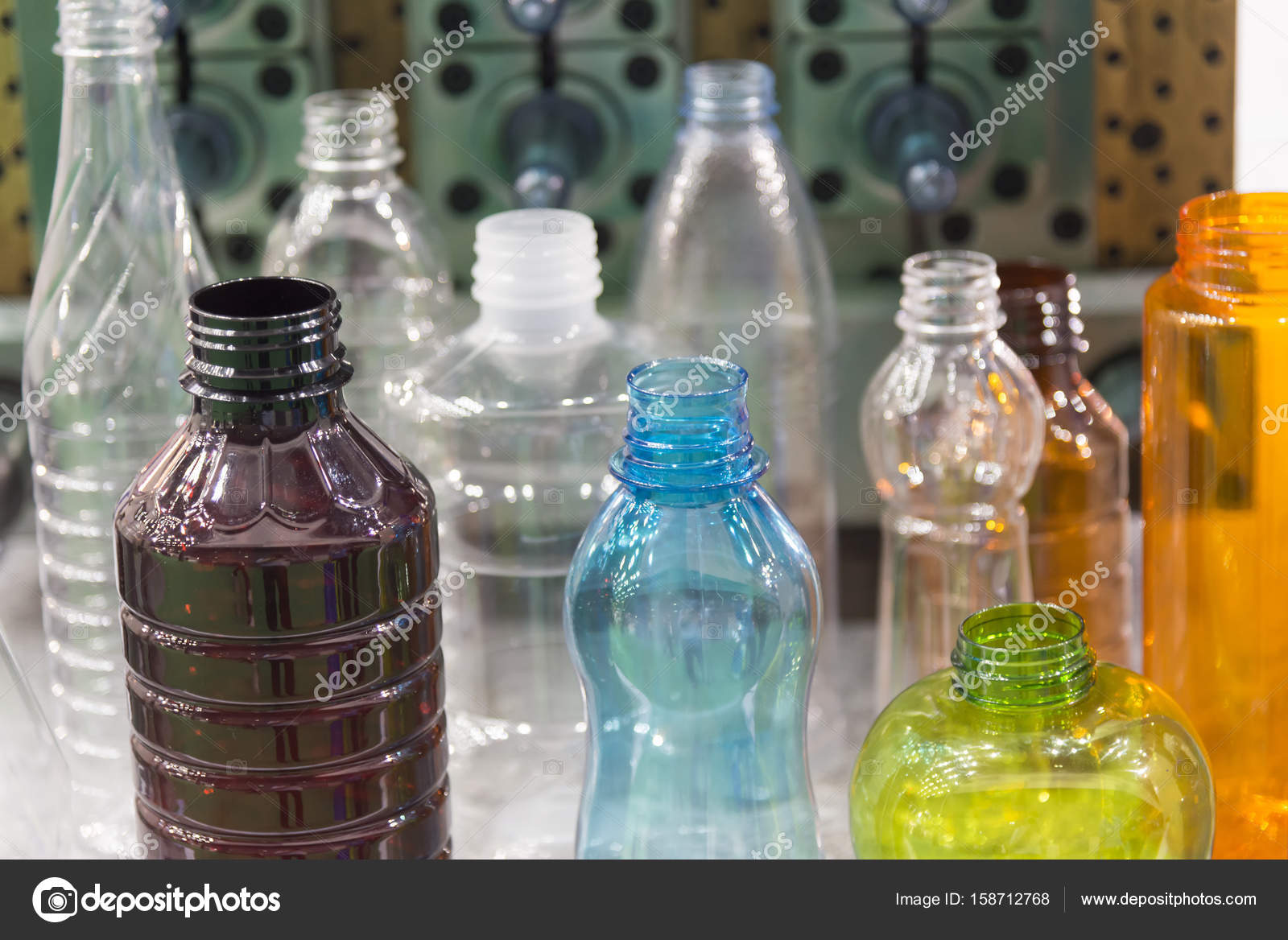 The various type sample of plastic bottle.Plastic bottle contai Stock