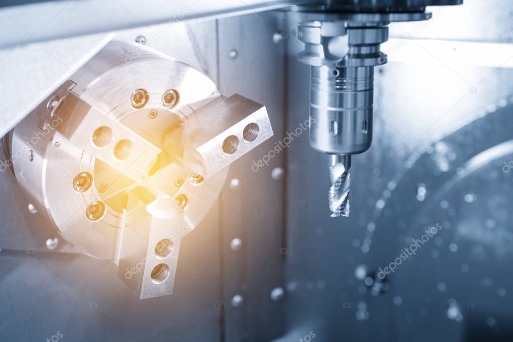 Abstract scene of Cnc Milling and CNC lathe 