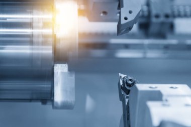 CNC Torna kesici alet mavi sahne