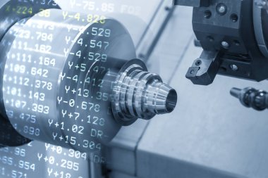 Cnc Torna Makinesi soyut sahne  