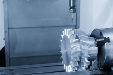 Türbin bölümü kesim 5 eksenli Cnc işleme merkezi.