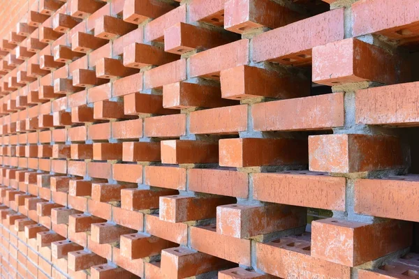 A cena perspectiva da parede de tijolo vermelho . — Fotografia de Stock