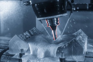 Lastik kalıp parçası kesme 5 eksenli Cnc makinesi.