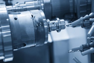 Metal şaft kesme Cnc Torna Makinesi 
