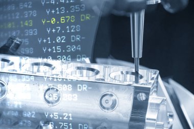 5 eksenli Cnc değirmen makinesinin soyut görüntüsü .