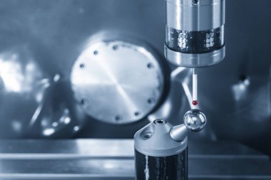 3D küre şekilli dokunmatik sonda ayarlama işlemi . 