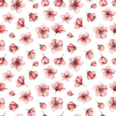 Suluboya kiraz çiçeği kartı 