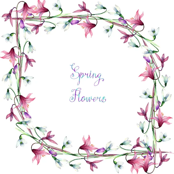 Tarjeta floral colorida con hojas y flores — Vector de stock