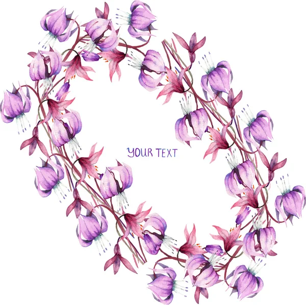 カタクリ、水彩の花セット — ストックベクタ