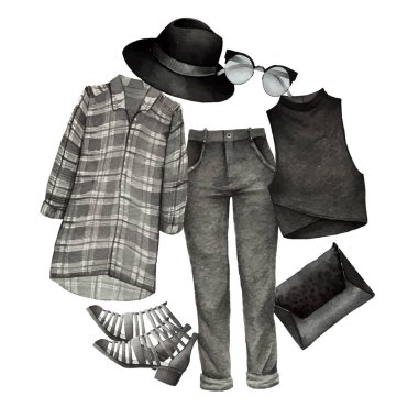 moda aksesuarları kümesi 