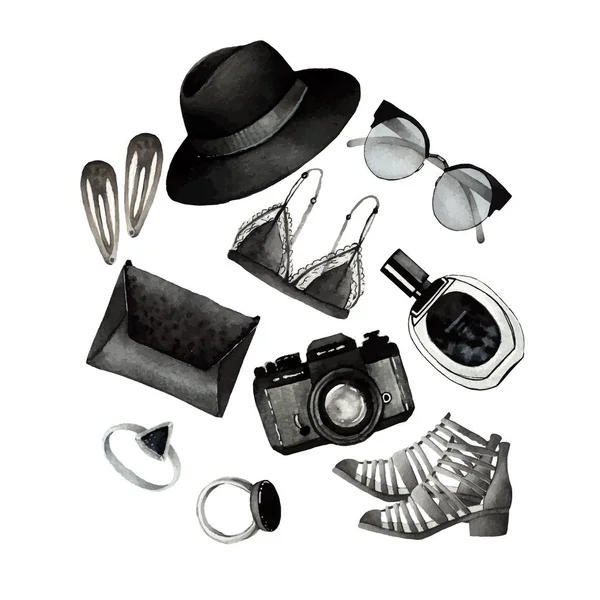 Set trendiger Accessoires — Stockvektor