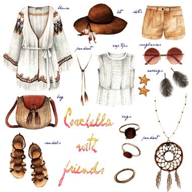moda aksesuarları kümesi 