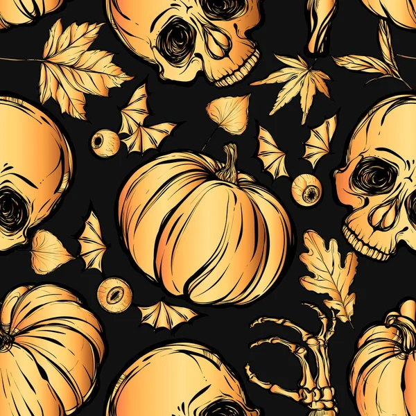 Kafatasları, yaprakları, kabaklar.