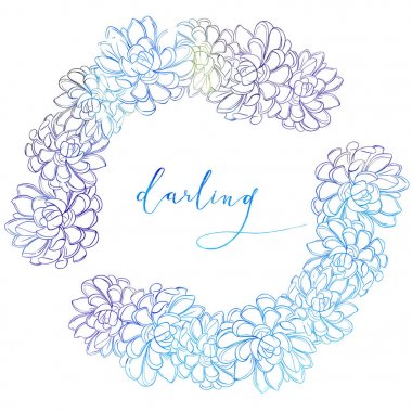 Succulents izole çizim renk