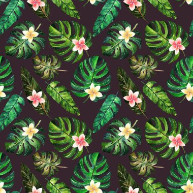 Tropikal yaz suluboya resim.