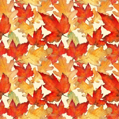 Suluboya sonbahar yaprakları