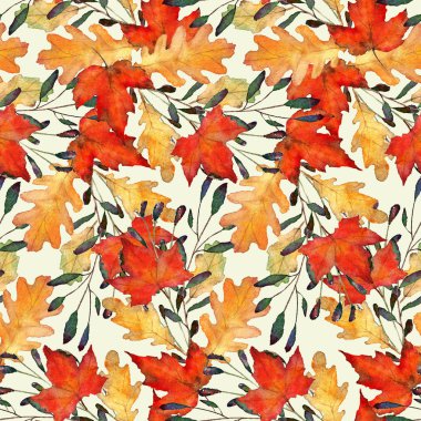 Suluboya sonbahar yaprakları