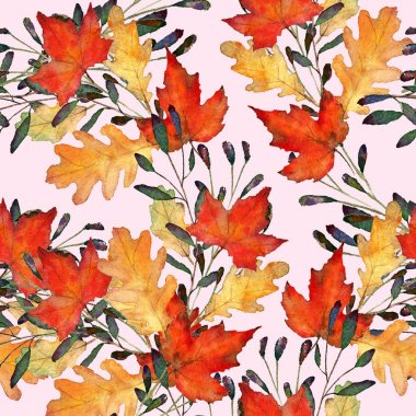 Suluboya sonbahar yaprakları