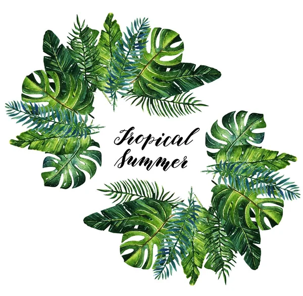 Estate tropicale Illustrazione ad acquerello . — Foto Stock