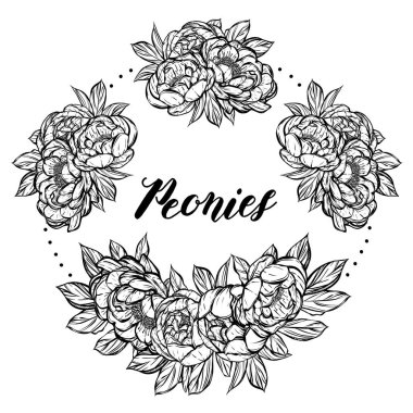 Vektör çizimi. Şakayıkların çiçek süslemesi. Tişörtlerdeki parmak izleri. arka plan beyaz, çelenk. El yapımı, kart senin için.