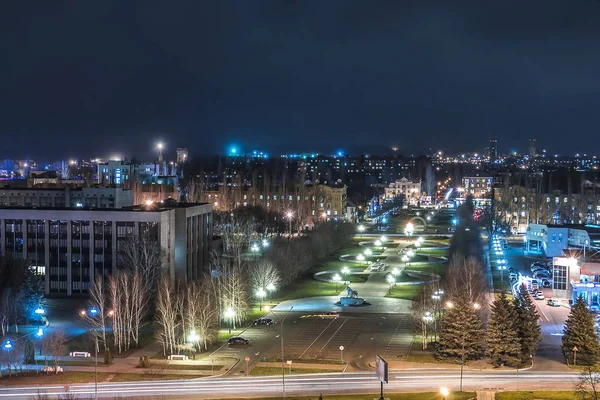 Aerial natt city panorama — Stockfoto