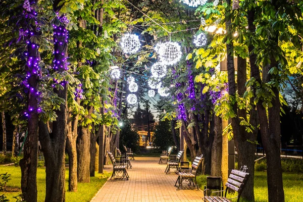 Işıklı decarated sokak Park