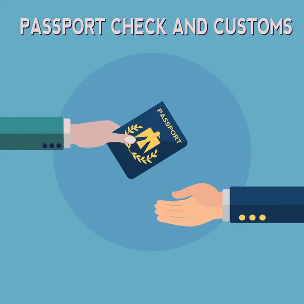 Passport check and customs — Stock Vector