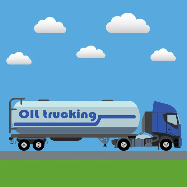 Camión tanque de transporte de petróleo — Vector de stock