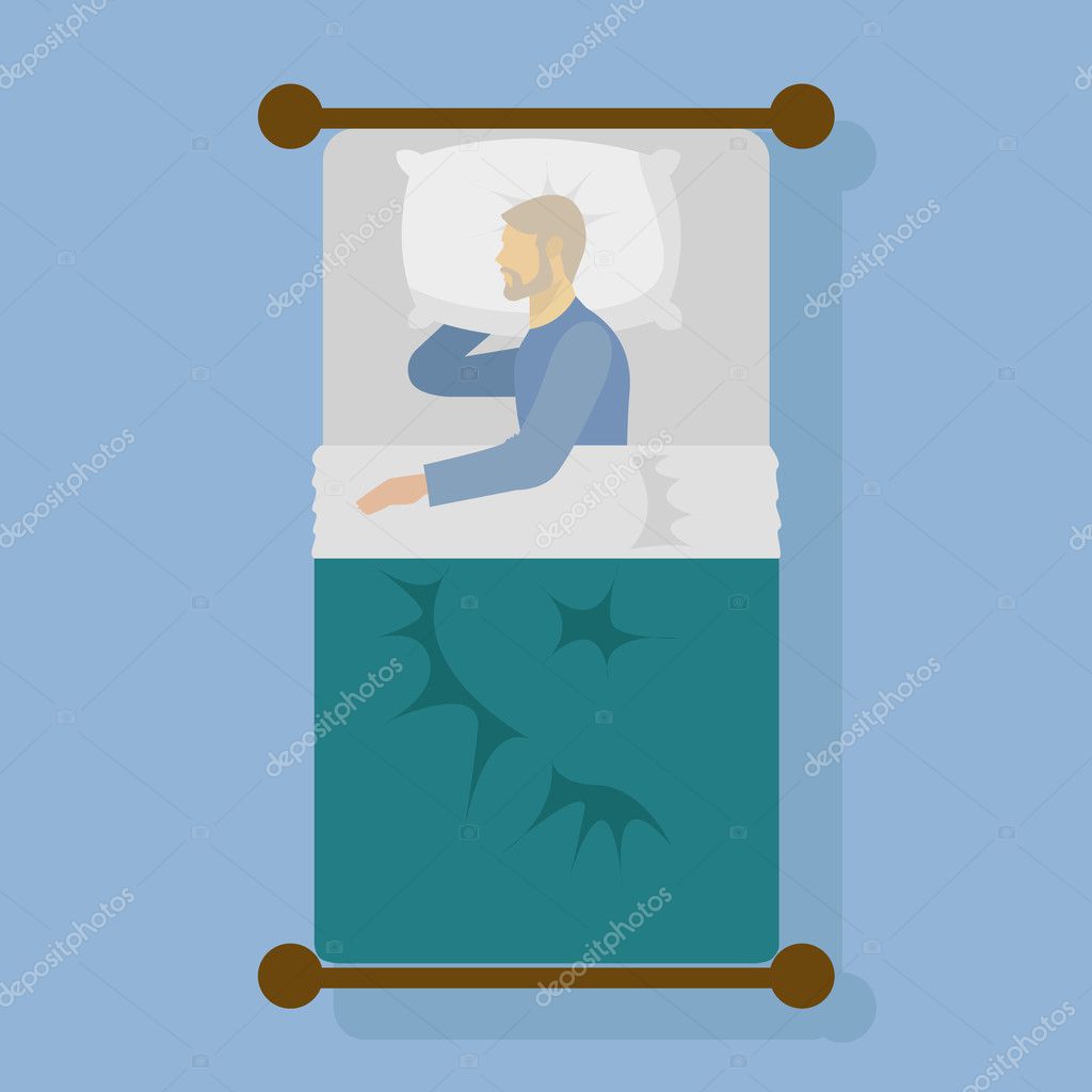 Man Sleeping In Bed Stock Vector C Graphicube 126026900