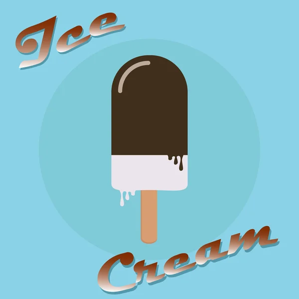 막대기 위의 아이스크림 — 스톡 벡터