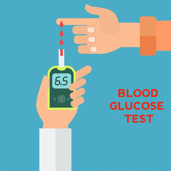 Blod glukos test vektorillustration — Stock vektor