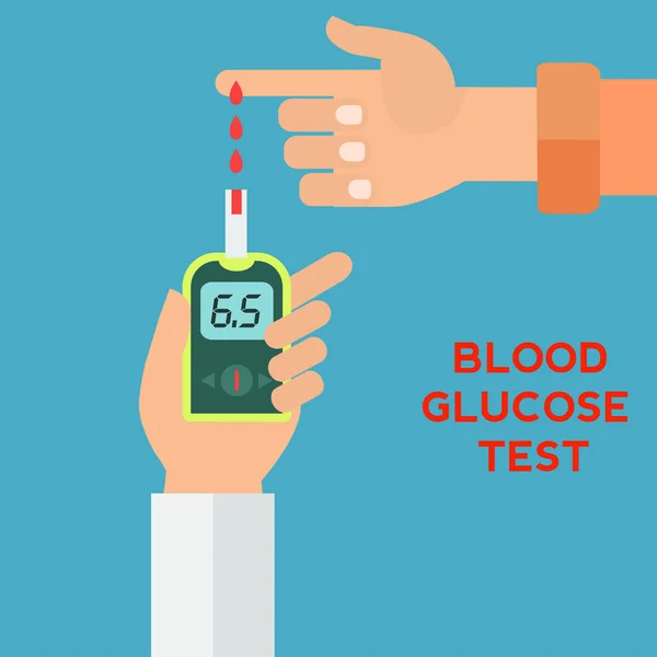 Prueba de glucosa en sangre vector ilustración — Archivo Imágenes Vectoriales