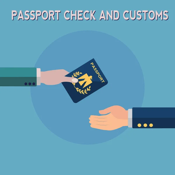 Passport check and customs vector concept — Stock Vector