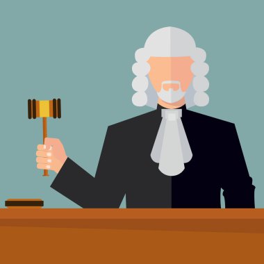 Bir çekiç vektör çizim ile yargıç