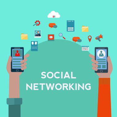 Cep telefonları vektör kavramı sosyal ağ