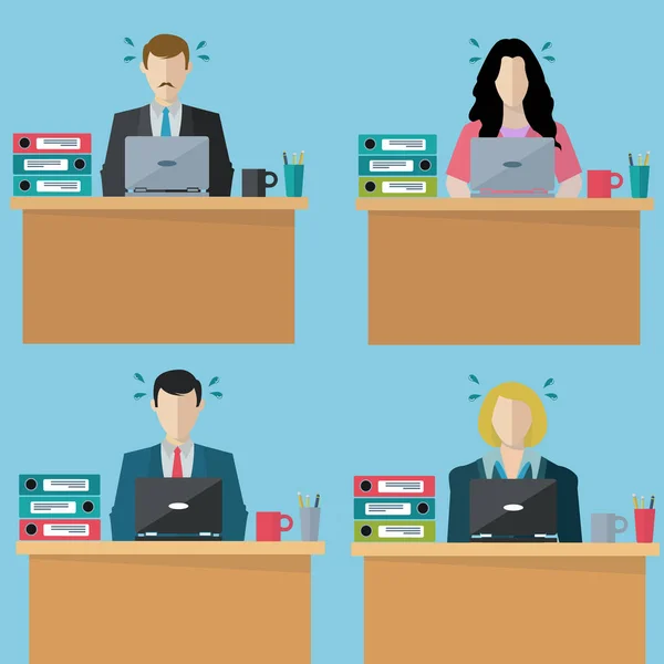 Αρσενικό και θηλυκό τους συναδέλφους σε μια έννοια διανυσματικό χώρο εργασίας — Διανυσματικό Αρχείο