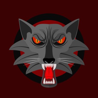Kurt sembolü korkunç vektör illüstrasyonu