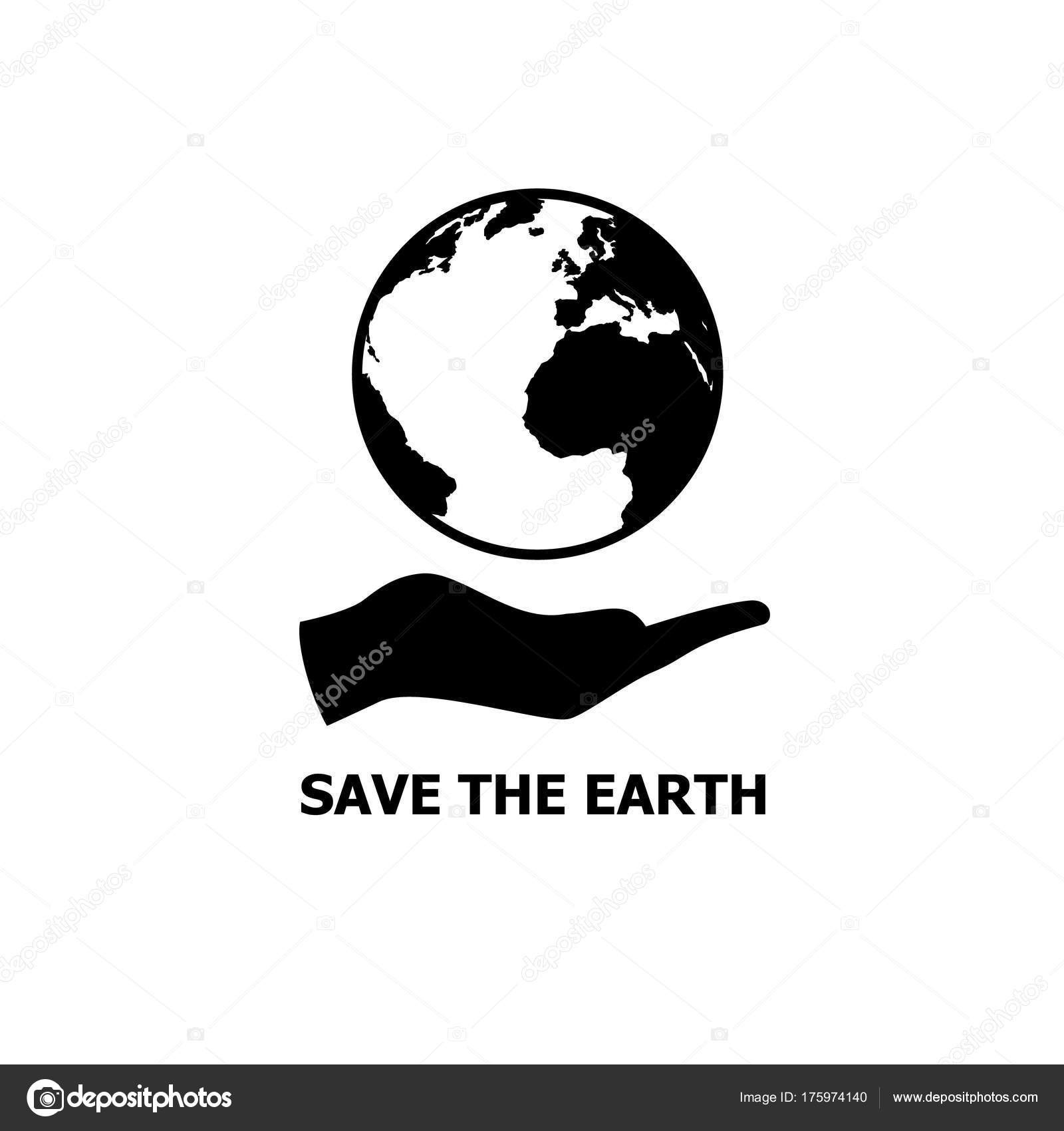 Images Save Environment Logo Black Earth Hand Icon Logo Earth