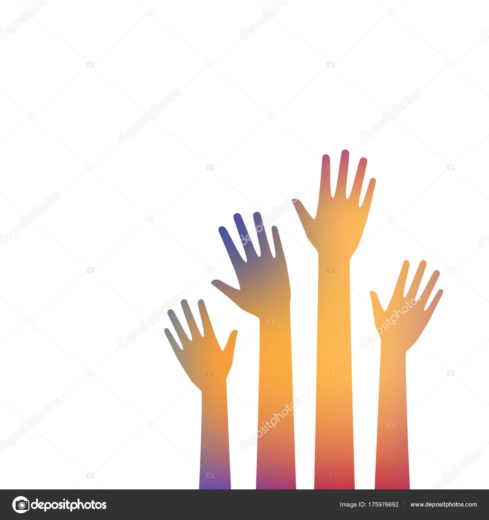 Colorful Hands White Background Vote Election Background Volunteer  Background Graphic Stock Vector Image by ©mantinov #175976692