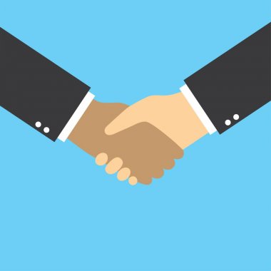 İş el sıkışma vektör grafik tasarım işbirliği, ortaklık, dostluk, anlaşma, anlaşma ve ekip çalışması