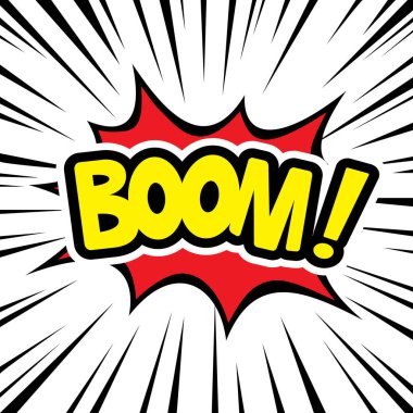 Karikatür komik grafik tasarım için patlama patlama iletişim kutusu arka plan ses patlaması ile.