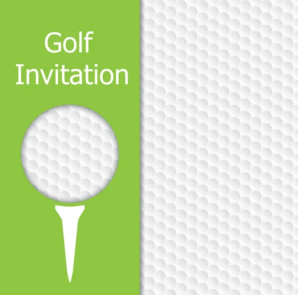 Golf turnuva davet grafik tasarım. Golf topu ve doku, yeşil, tee temsil eden tasarım.