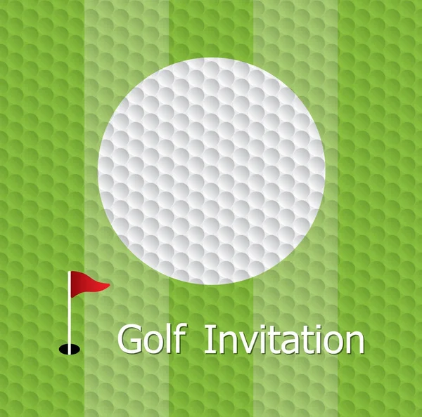 Golf Torneo Invitación Diseño Gráfico Golf Verde Fairway Bandera Agujero — Archivo Imágenes Vectoriales