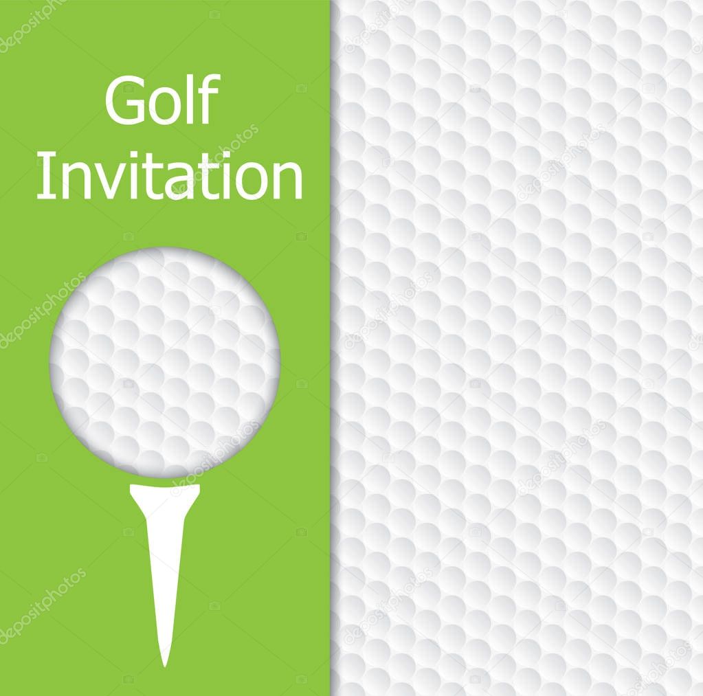 Golf tournament invitation graphic design. The design representing golf ball and texture, green, tee.