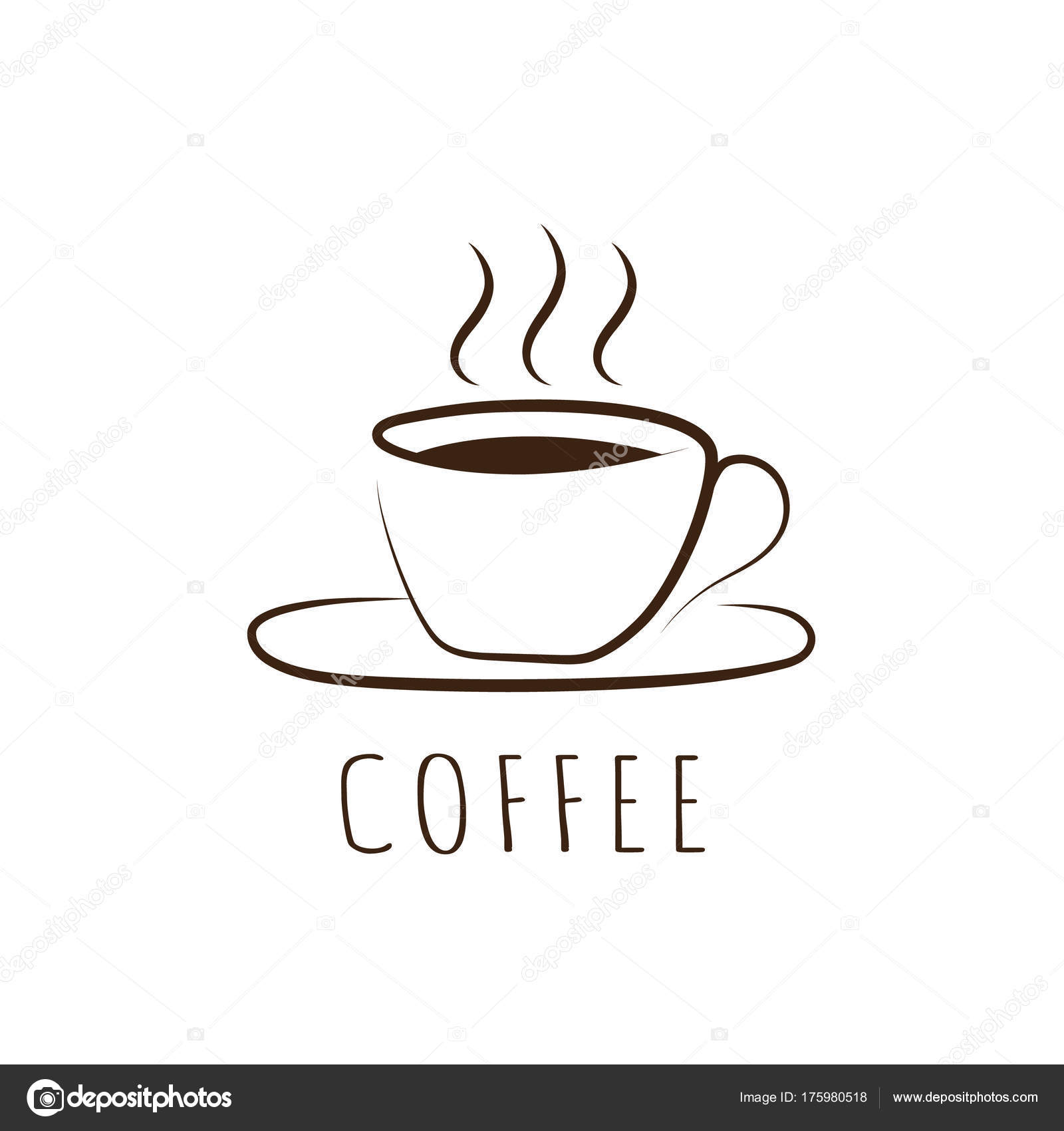 Download Hand Drawing Style Hot Coffee Cup Logo Vector Graphic ...