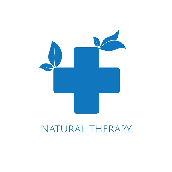 Natural Therapy Logo Vector Graphic Design Nature Healthcare Medicine — Stock Vector