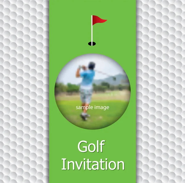 Diseño Gráfico Plantilla Folleto Invitación Torneo Golf Textura Patrón Pelota — Archivo Imágenes Vectoriales